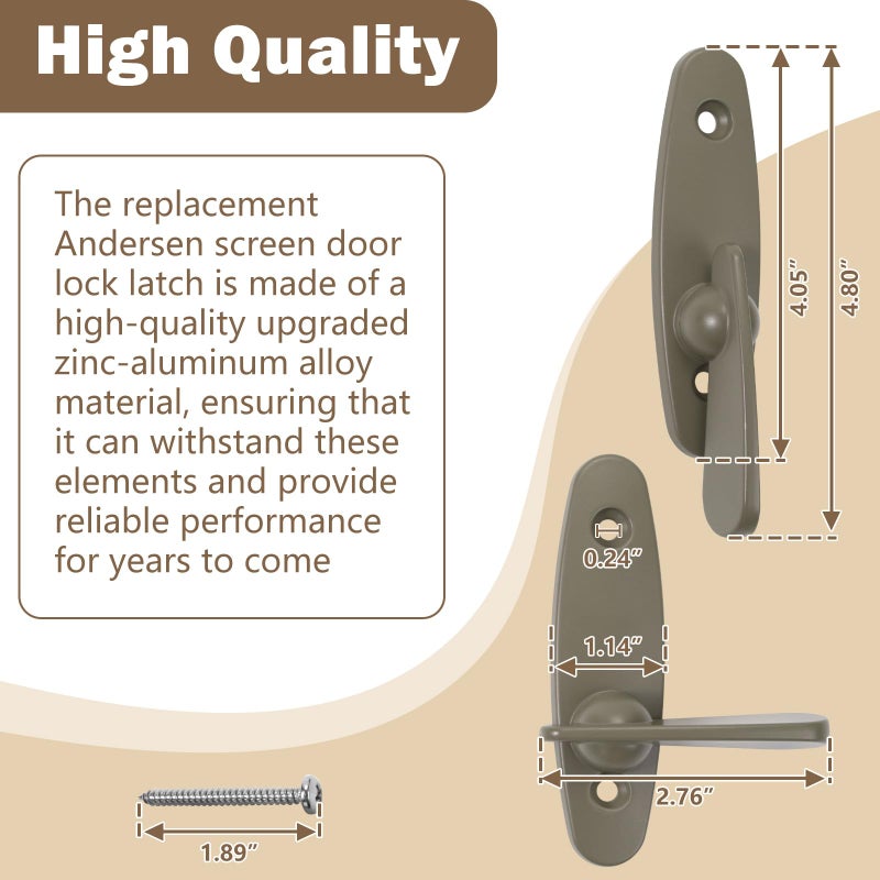 ArrogantF Replacement Andersen Tribeca Style Gliding Door Thumb Latch for Sliding Glass Door Lock,Works with Andersen Narroline Gliding, Perma-Shield Gliding and Frenchwood Gliding Patio Door 2 PCS - Image 3